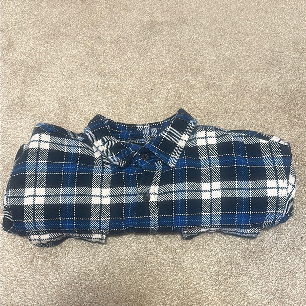 Orvis Navy and White Checkered Shirt
